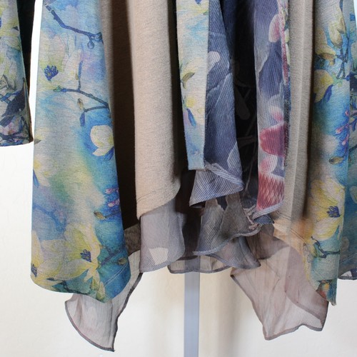 Soft Surroundings Tea Gardens Small Kimono Cardigan Floral Lagenlook Bird Artsy - Picture 4 of 8
