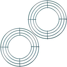 2 Packs of Wire Wreath Frames Green Wire Garland Making Rings for Christmas Deco