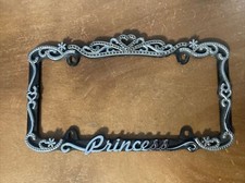 Princess License Plate Frame Metal Black Chrome Princess License Plate Frame Metal Black Chrome