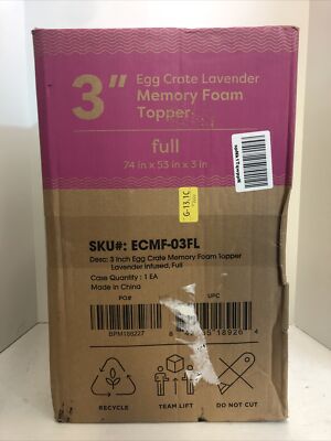 3'' Egg Crate Lavender Memory Foam Topper (Full) - ECMF-03FL