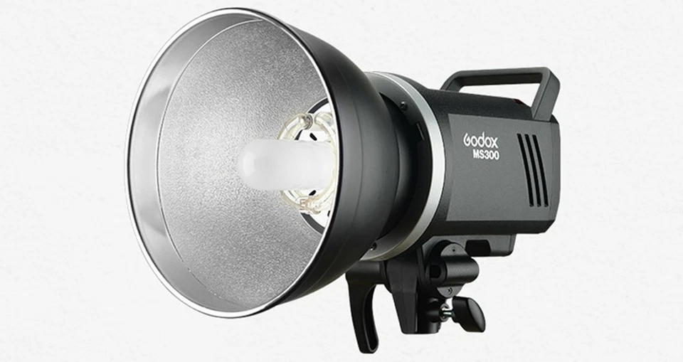 Cabezal estroboscópico de estudio Godox MS300 300WS de EE. UU. Luz flash monoluz + soporte de caja blanda de rejilla Foto 3 de 4