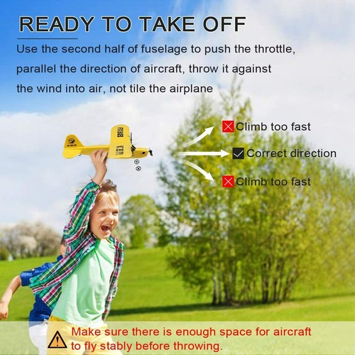2.4GHz 6Axis Gyro RC Plane Remote Control 2 Channel RC Airplane Built in for Kid - Picture 5 of 9