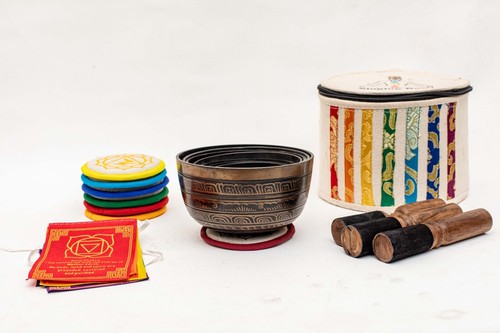 Natürliches Ätzen Schokolade Singschale Set - genießen Sie die heilende Kraft der Natur - - Bild 5 von 9