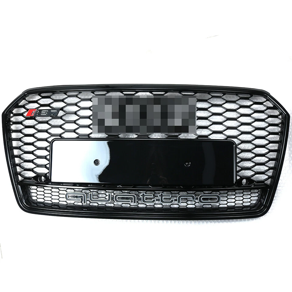 For Audi A7 S7 RS7 Style 2016-2018 Front Honeycomb Mesh Grill Grille W/ Quattro - Image 3 of 4