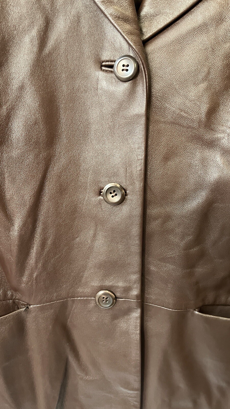 Pendleton Leather Jacket XL 3 Button Brown Acetat… - image 5