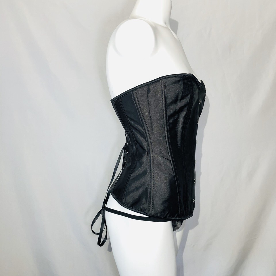 Satin Corset In Black - Strapless Black Corset – Guizio - Foto 3