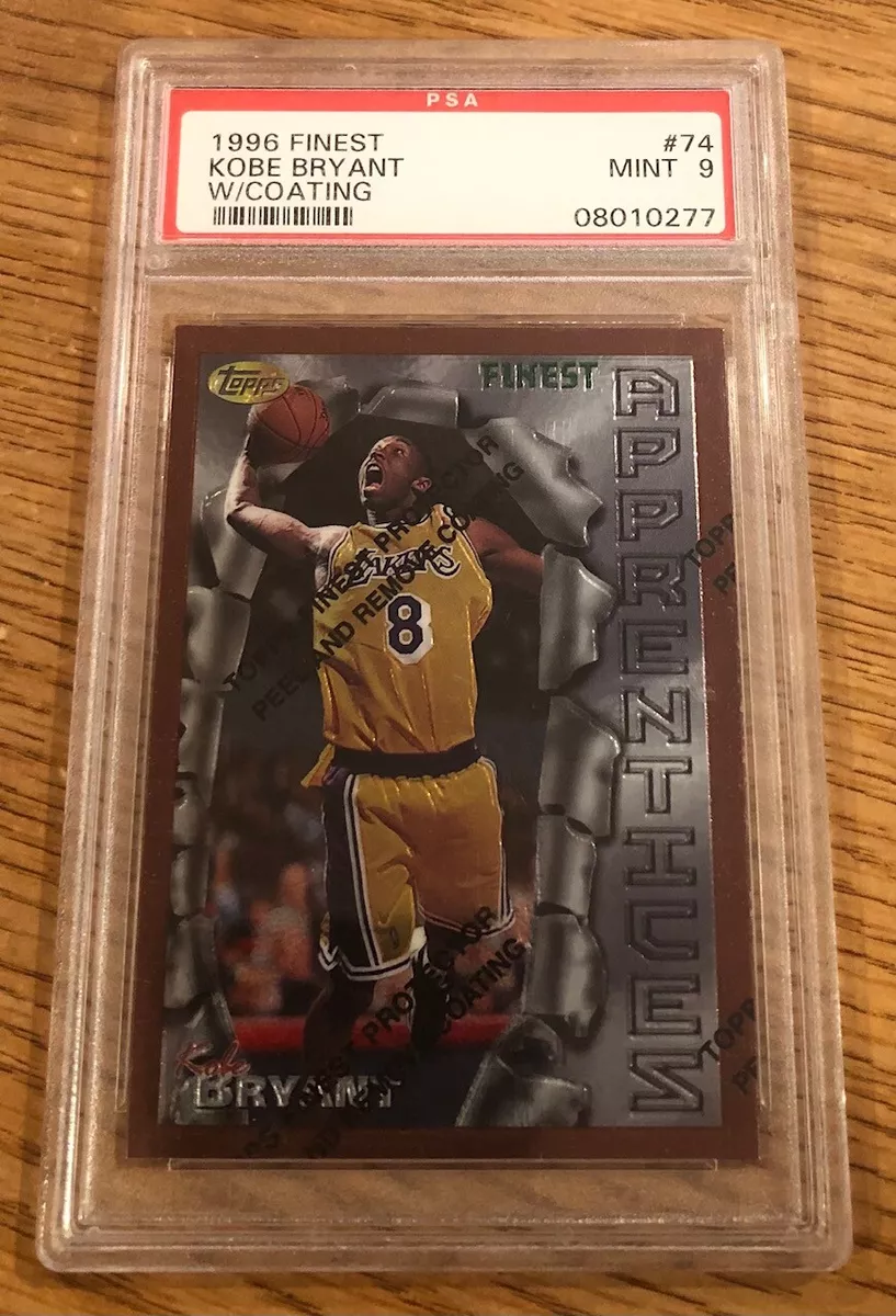 1996-97 Topps Finest #74 KOBE BRYANT Graded PSA 9 MINT Rookie Card RC w/ coating