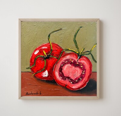 Tomatoes Painting Kitchen Original Art Vegetable Art Still Life Oil Painting