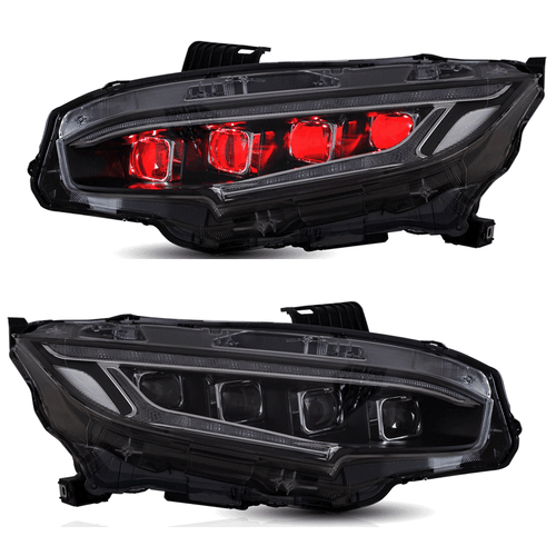 1Pair LED Headlights For 2016-2021 Honda Civic w/Startup Animation & Demon Eyes - Bild 2 von 8