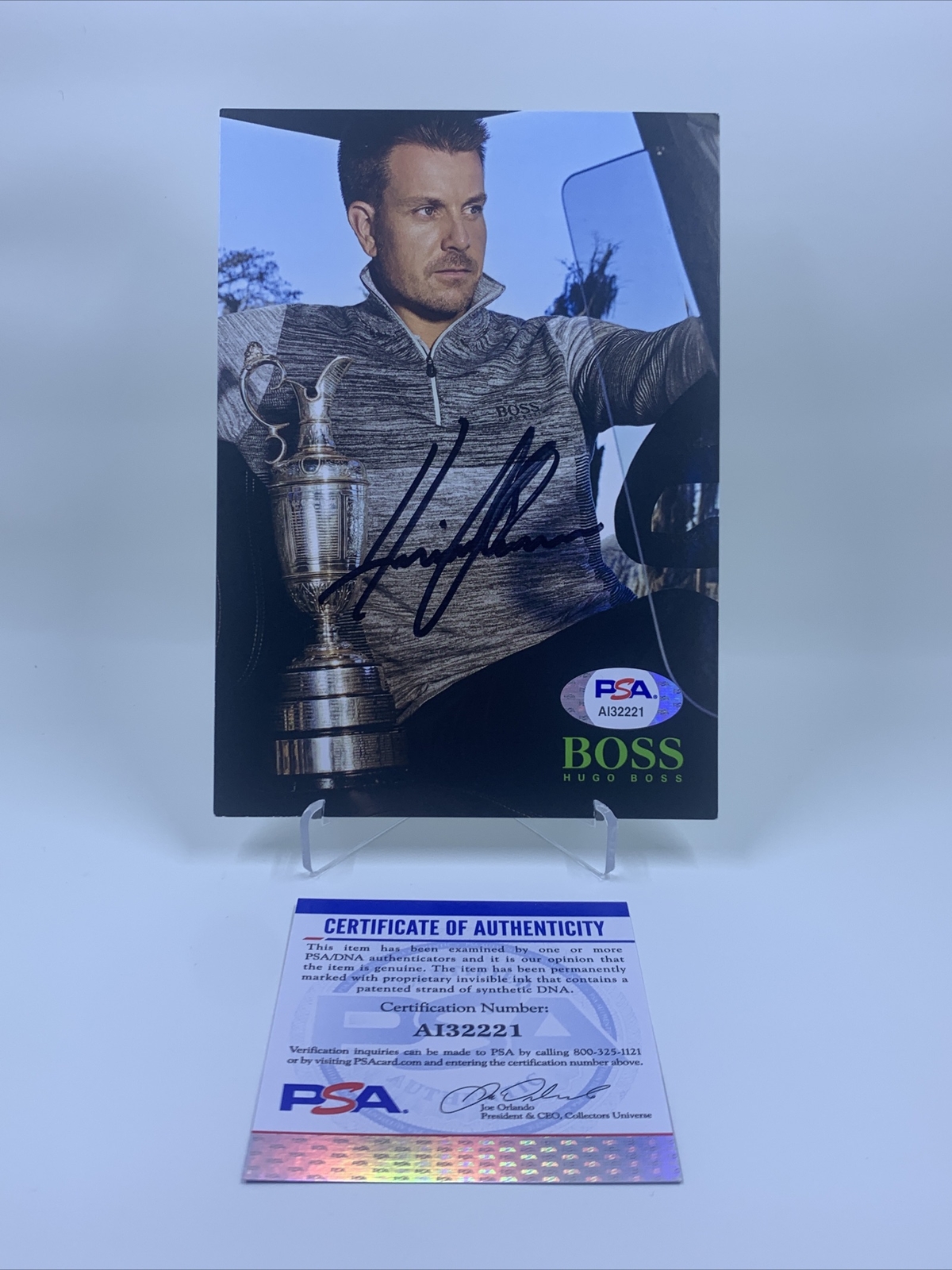 Henrik Stenson Autographed Signed 4x6 Hugo Boss Post Card PSA/DNA 