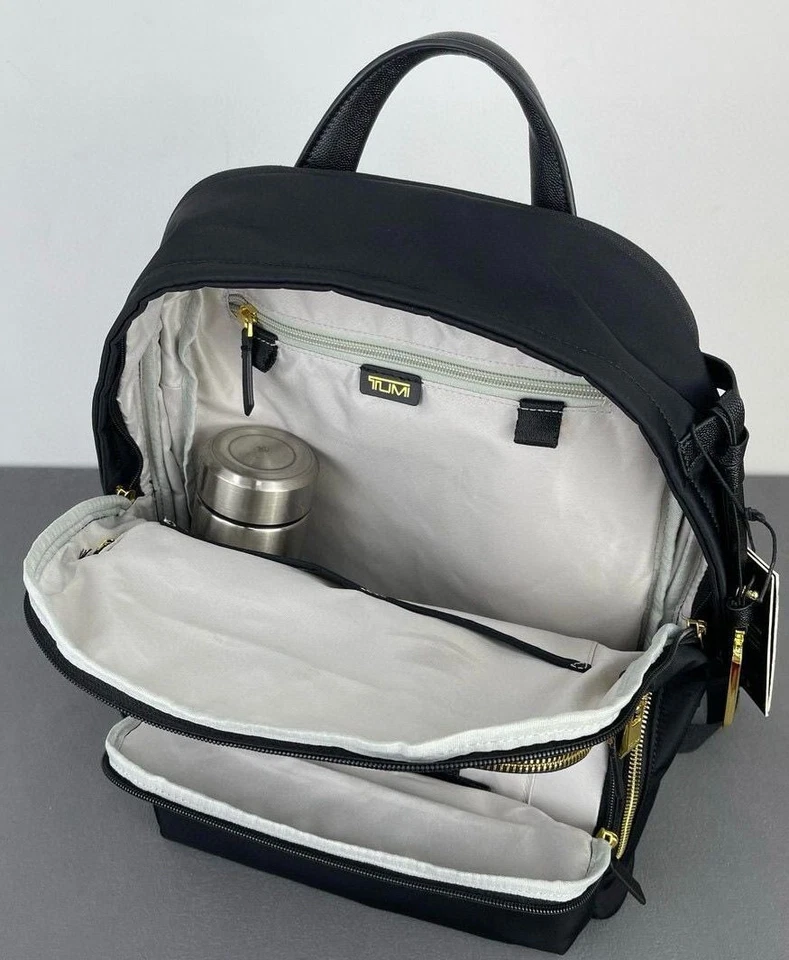 Mochila TUMI VOYAGEUR Montana Negra × Dorada Nylon Gunmetal Business Outlet Nueva Foto 2 de 4