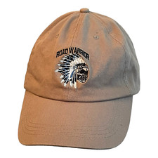 Skull Indian Chief Road Warrior Embroidered Tan Baseball Cap Hat OS