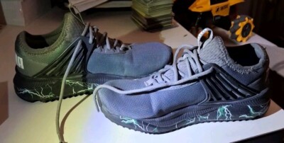 Puma Pacer Future Heat Lightning Lace Up Youth 5.5 Gray Sneakers Soft Foam Shoes