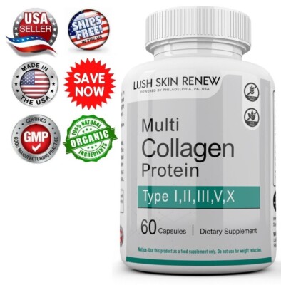 Premium Collagen Peptides 1500 MG Hydrolyzed Anti-Aging (Types I,II,III,V,X)