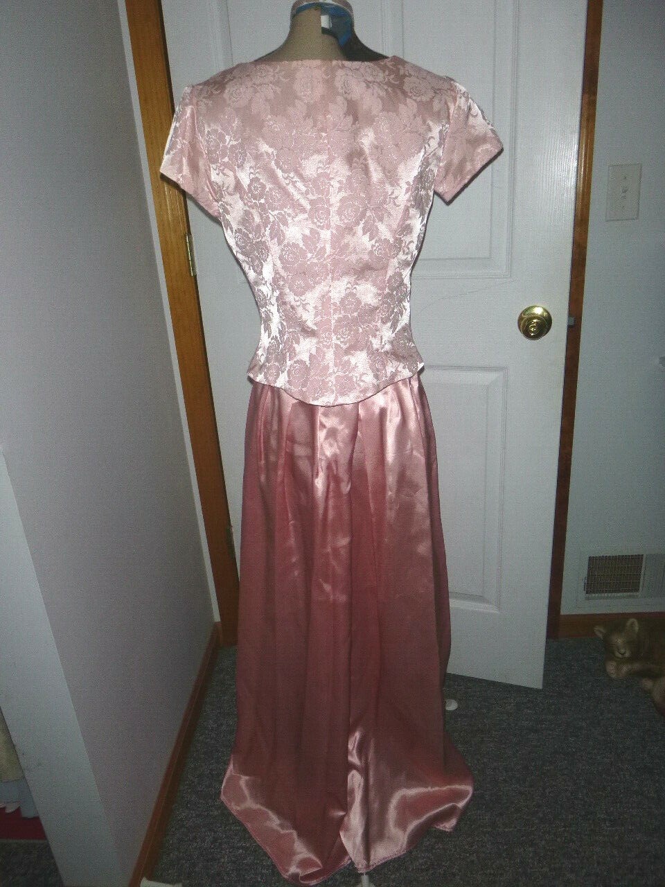 Light Pink Brocade with net skirt and long top