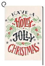 Holly Jolly Christmas Garden Flag 12.5x18 Vertical Double Sided Winter
