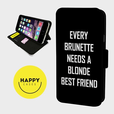 BRUNETTE BLONDE BESTIES - Kunstleder Flip Handyhülle - iPhone/Samsung
