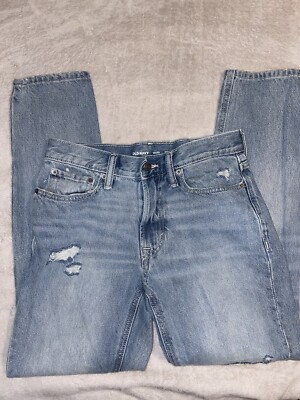 Old Navy jeans women s size 30x32 Straight Taper denim distressed