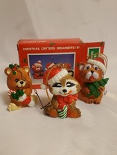 Hand Painted Animal Christmas Ornaments 3 pack
