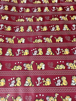Vintage Garfield Cat Gift Wrap Folded Paper Pooky Arlene Christmas Valentines