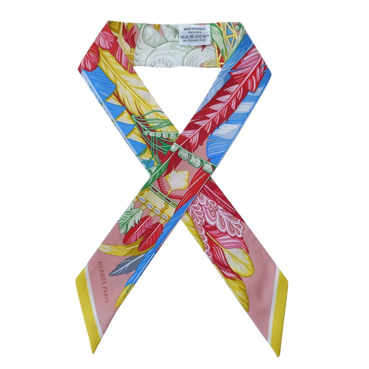 HERMES Twilly Silk 100% Scarf danse pacifique Pink | eBay