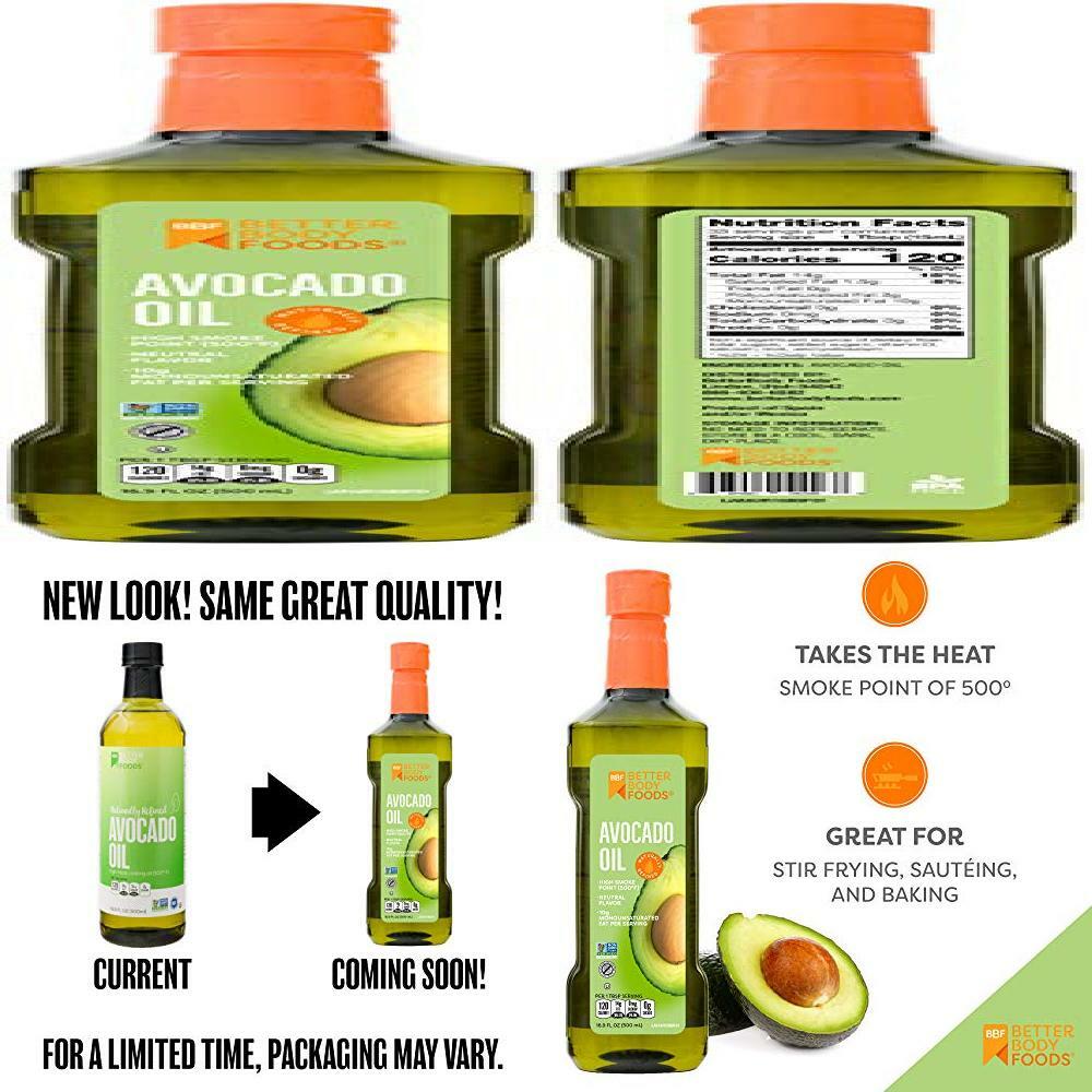 BetterBody Foods 100% Pure Avocado Oil Naturally Refined Cooking