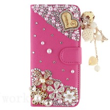 Luxury Bling Crystal Flip Leather Wallet Case For iPhone 17 Pro Max 16 15 14 13