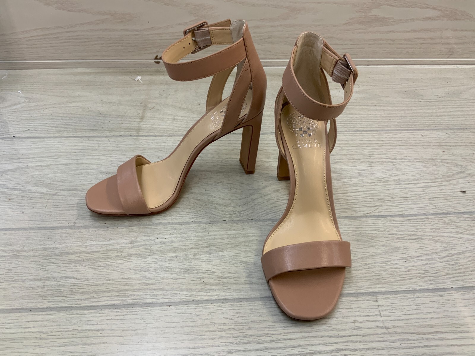 Vince Camuto Bevvyn Ankle Strap Sandals, Women's Size 8 M, Light Latte MSRP  $129