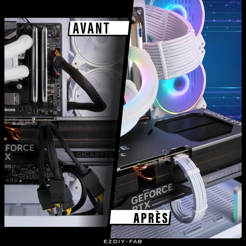 Kit de câble gainé PCIE 5.0 12VHPWRExtension de câble d'alimentation 16AWGPC ... - Afbeelding 4 van 7