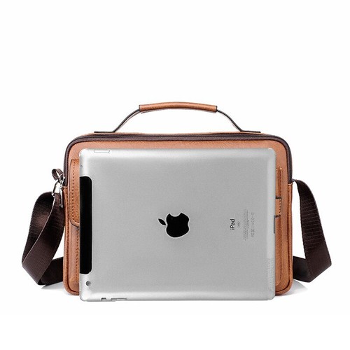 Men Leather Shoulder Business Crossbody Bags Handbags Laptop Briefcases Bag - Picture 16 of 27