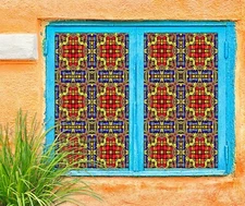 3D Symmetry Pattern A983 Window Film Print Sticker Cling Stained Glass UV Sinsin