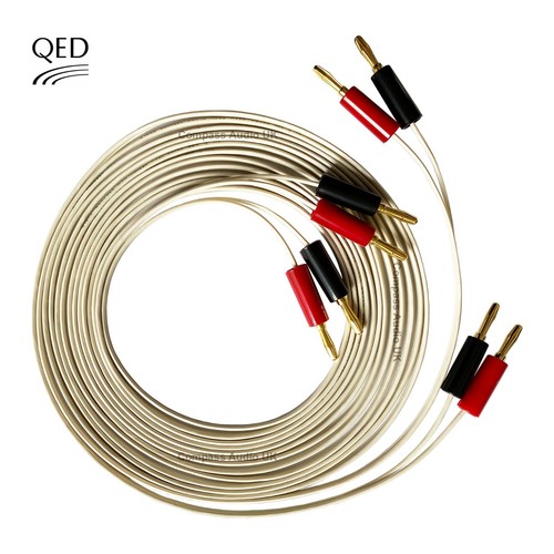 QED MICRO Performance White OFC Speaker Cable 4mm Banana Plugs Terminated SINGLE eBay