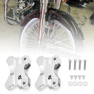 Front Fender Riser Kit Chrome Front Fender Riser Relocator Billet Kit Fit For Harley Softail ...