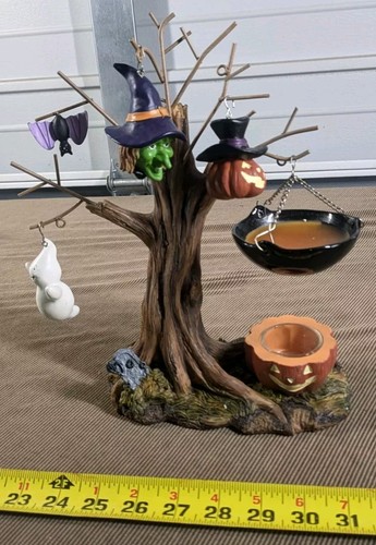Yankee Kerze Halloween Baum mit Tee leicht herb wärmer Geist Hexe Kürbisfledermaus