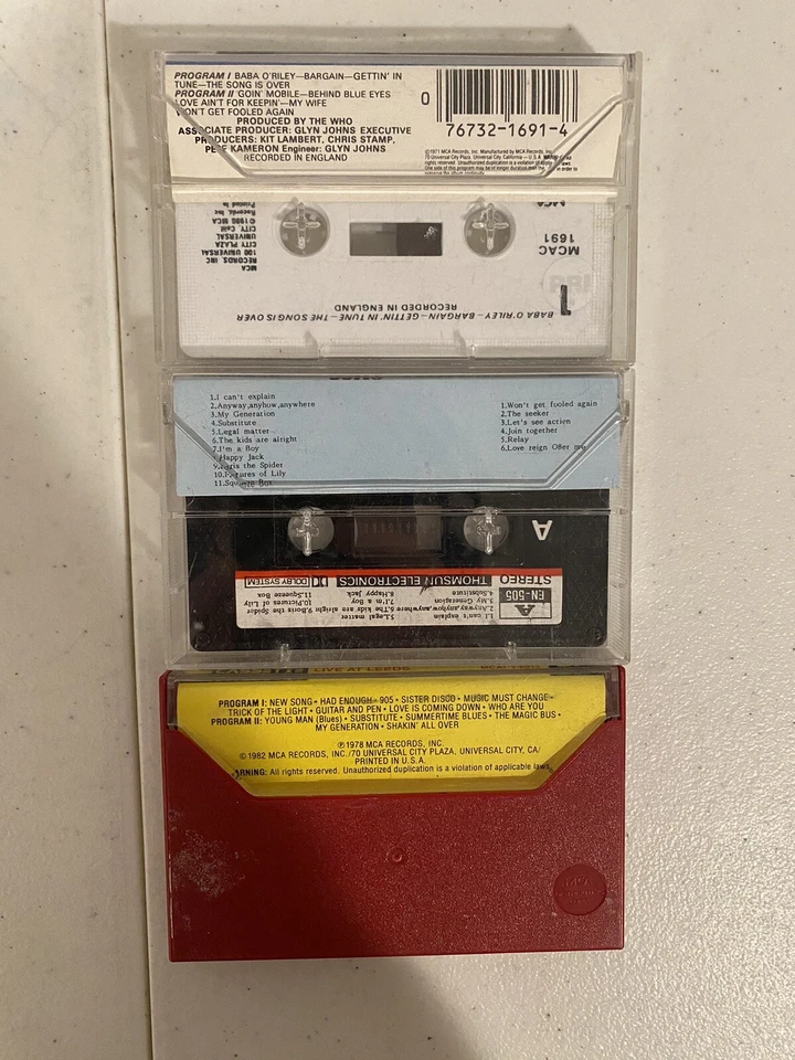 The Who Lot Of 3 Cassette Tapes Who’s Next, MCA Twin Pax, Collection Part 1 Nice - Image 2 of 4
