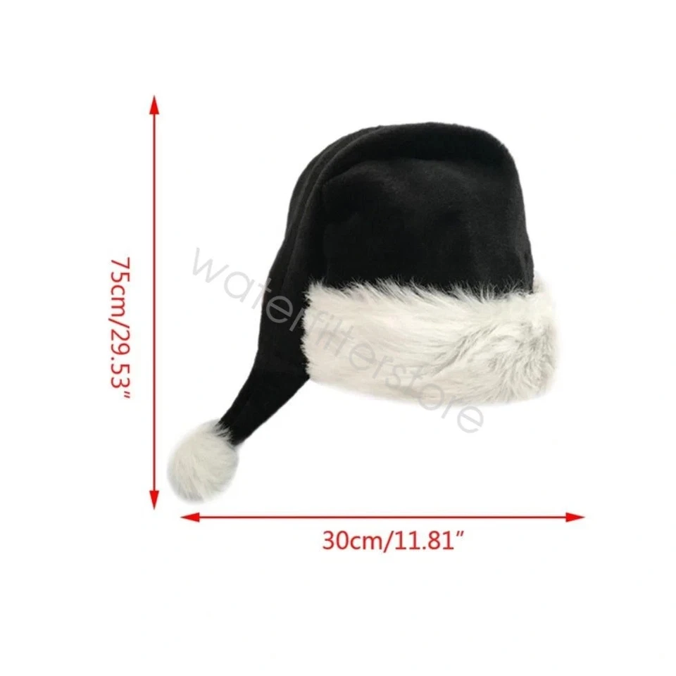 75cm Long Christmas Hat Santa Caps Plush Santa Claus Hat Cap Xmas Party Costume - image 4 of 4