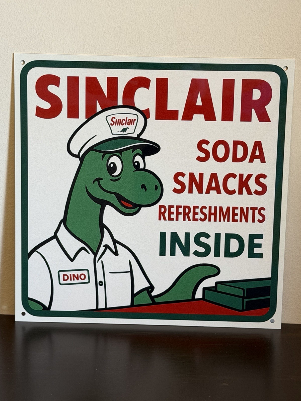 Sinclair Gasoline Dino Store Soda Pop Snacks Advertising Vintage Style ...