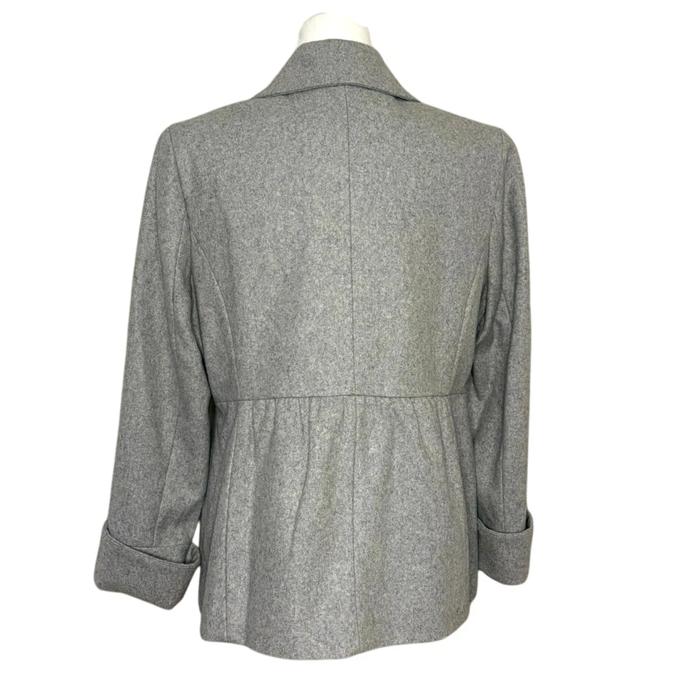 Abrigo para mujer Apostrophe mezcla de lana de un solo pecho guisante L | Chaqueta gris claro Foto 3 de 4