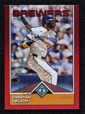 2024 Transcendent Collection Icons Chrome Red Refractor 4/5 Christian Yelich 7fj
