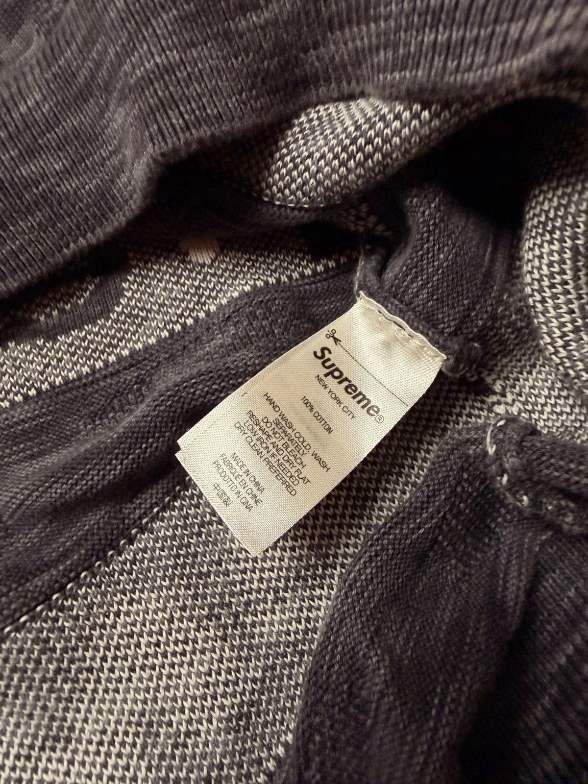 Supreme x Missoni Quarter Zip Jumper Mens L Grey Spellout Knit SS16 Rare image 4