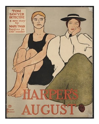 Vintage Harper's August Wandkunst von Edward Penfield Stadtszene Wand