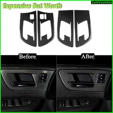 Premium Real Carbon Fiber  Door Handle Panel Cover Trim For Hummer H2 08-09