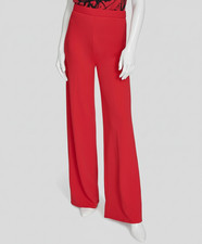 Halston Women Red Easy Mid-Rise Pull-on Wide-Leg Pants Size: XL.
