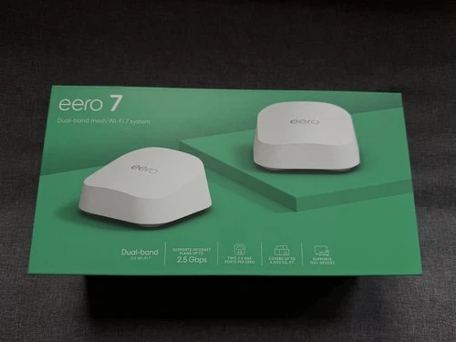 Eero 7 Dual-Band Mesh Wi-Fi 7 System (2-pack) Extender 2.5Gbps White BRAND NEW!