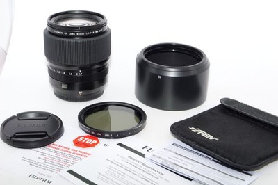 FUJIFILM GF 80mm f1.7 R WR  Portrait Telephoto Lens. Box. Hood.  Fuji GFX 100S