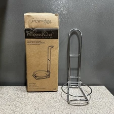 Pampered Chef Spoon Rest Chrome Spoon Ladle Holder #1678 SEE-MISSING PIECE