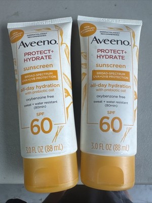 Aveeno Protect + Hydrate Sunscreen SPF 60 3 oz UVA+UVB protection Exp 03/2025