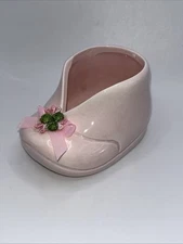 Vintage Baby Booty Booties 1 Pink Shoe Ceramic AMSCAN Inc Taiwan Collectibles