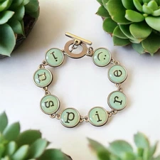 Typewriter Style key bracelet, Image Of  vintage typewriter keys. 6”