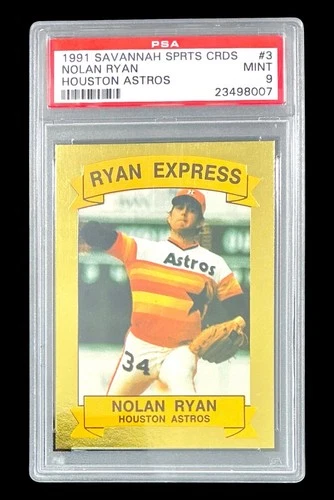 1991 savannah sports cards #3 nolan ryan; astros SP ryan express PSA 9  (RARE)